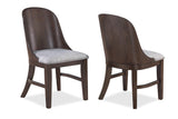 Cullen Dark Brown Fabric Upholstered Round Dining Room Set