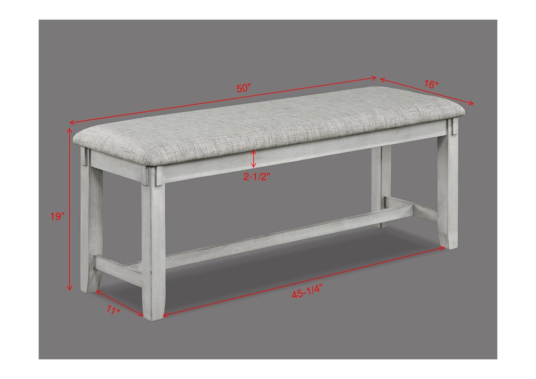 Clara Driftwood Rectangular Fabric Dining Room Set - 5 Pieces