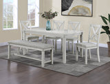 Clara Driftwood Rectangular Fabric Dining Room Set - 5 Pieces