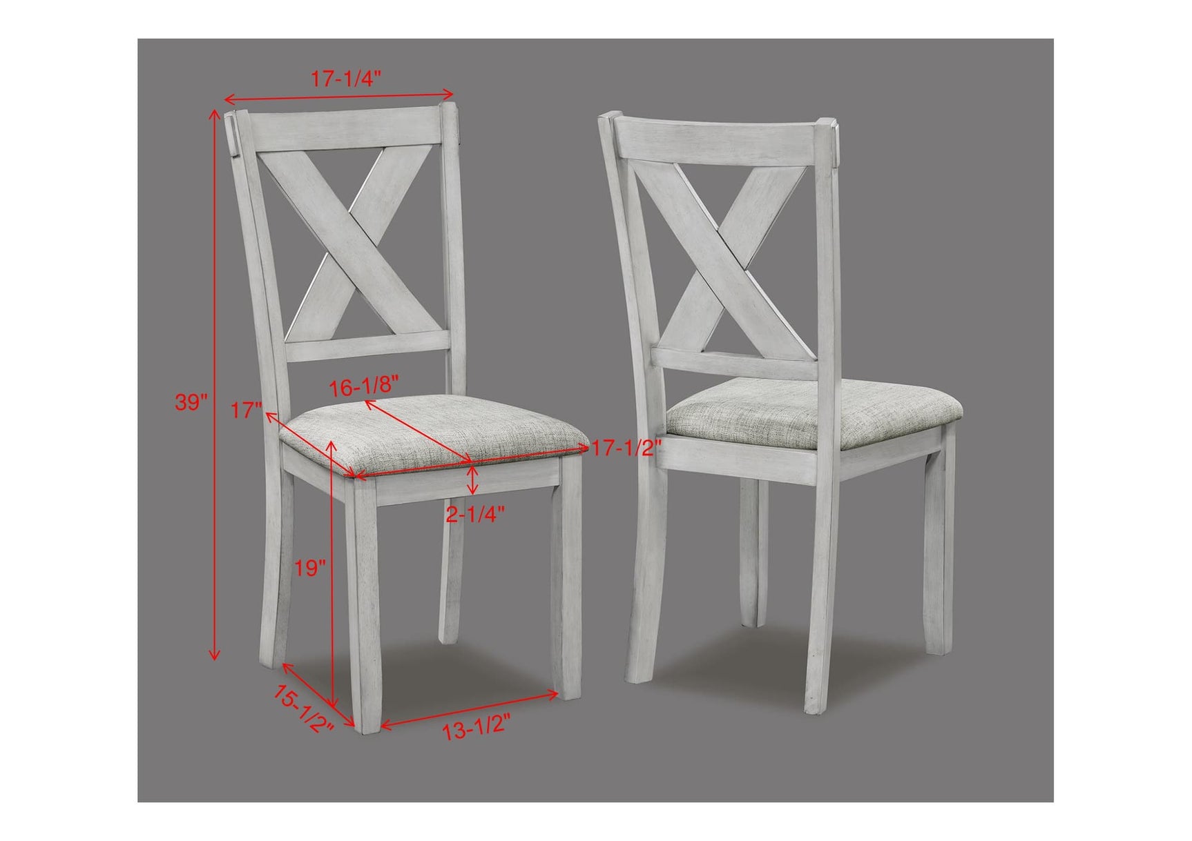 Clara Driftwood Rectangular Fabric Dining Room Set - 5 Pieces