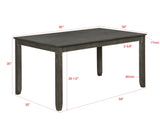 Paige Gray Contemporary Modern Wood Rectangular 6-Piece Dining Room Set - Ella Furniture