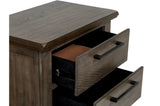 Gray Modern Traditional Solid Wood Veneers Fabric Upholstered Tufted Shelves Bedroom Set - Ella Furniture