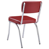 Retro White Red Round Dining Room Set