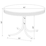 Retro White Black Round Dining Room Set