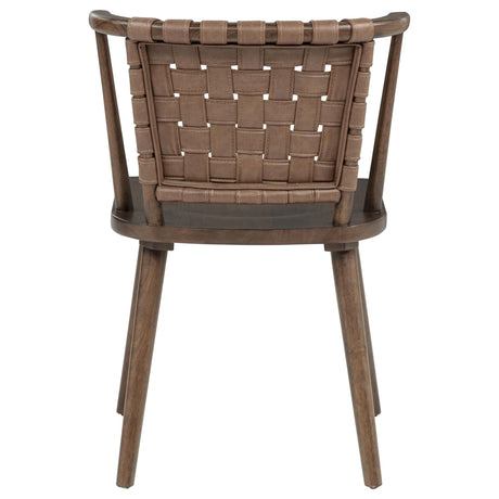 Tallis Brown Woven Leatherette Back Dining Side Chair Set of 2 — product image 7
