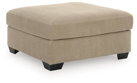 SimpleJoy Sand Chenille,Velvet Oversized Accent Ottoman angled view