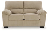 SimpleJoy Sand Chenille,Velvet Loveseat