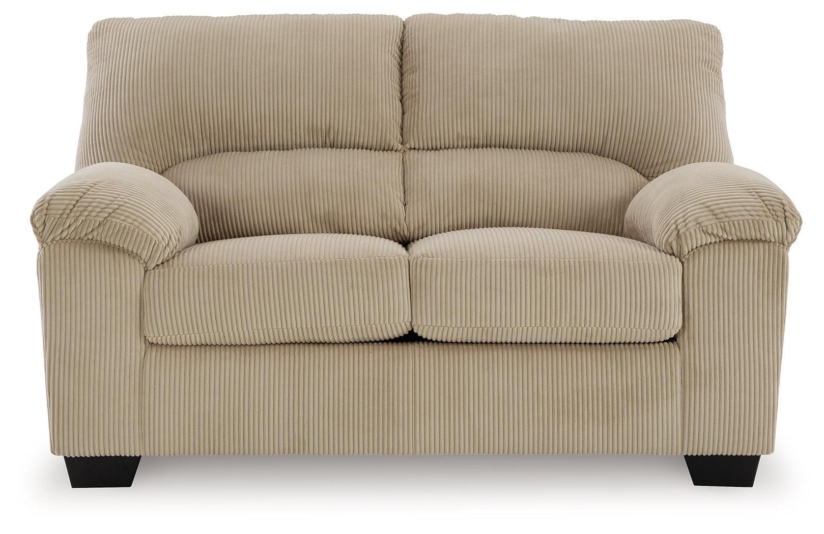 SimpleJoy Sand Chenille,Velvet Loveseat