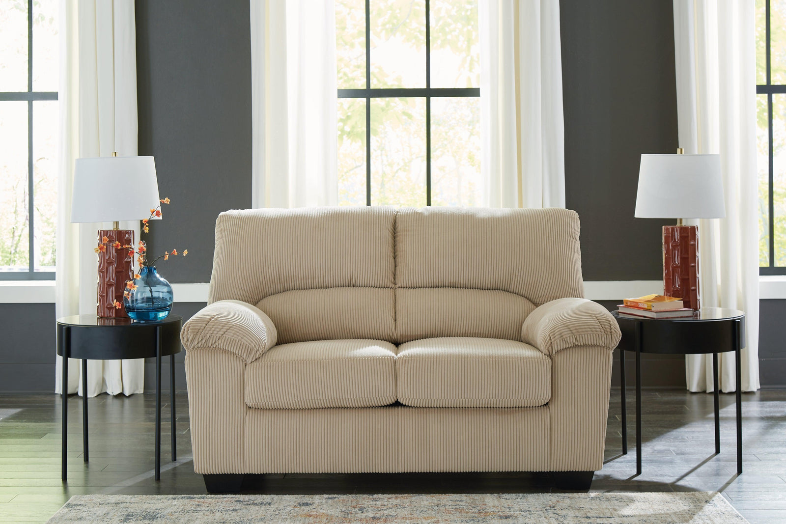 SimpleJoy Sand Chenille,Velvet Loveseat