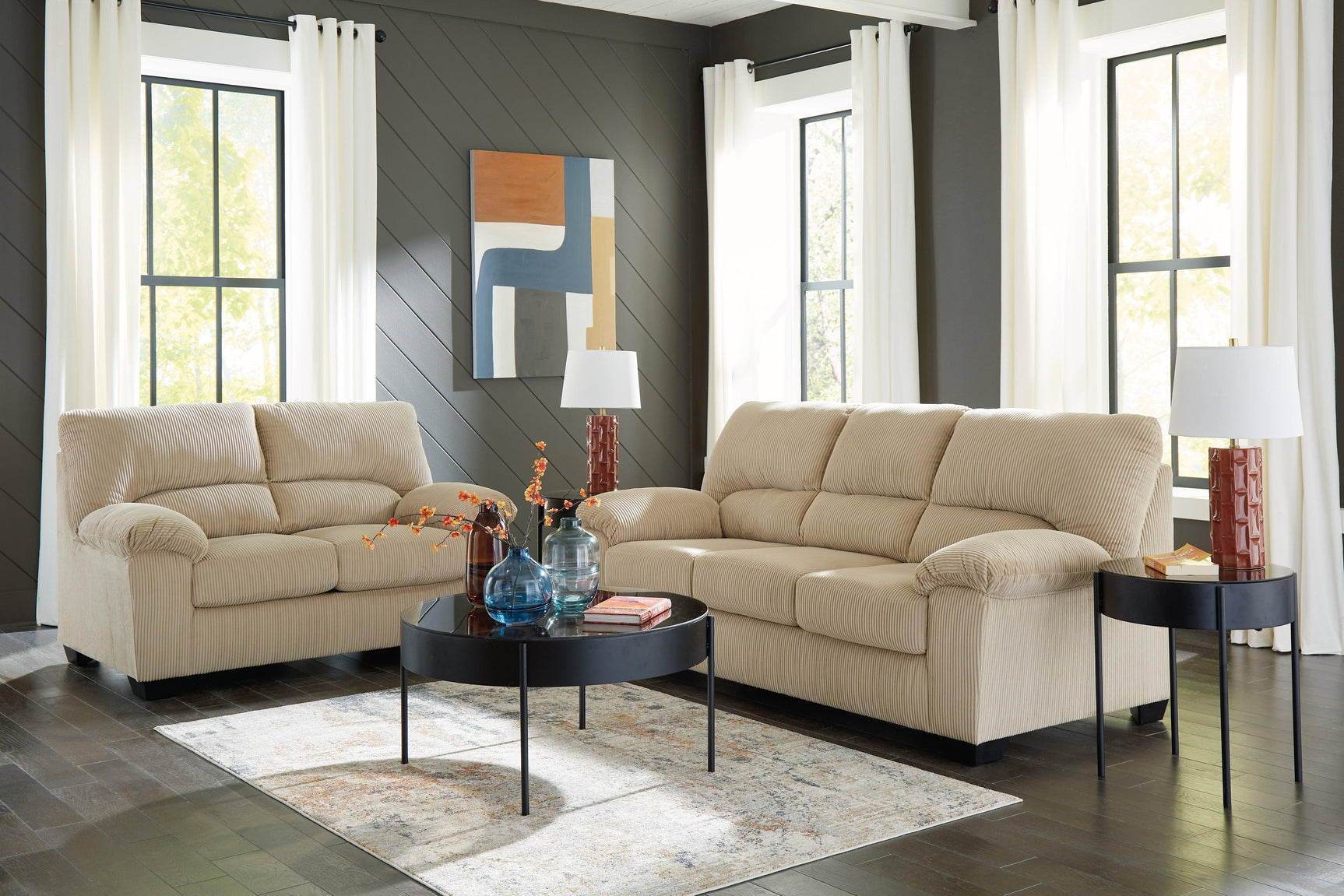 SimpleJoy Sand Sofa and Loveseat