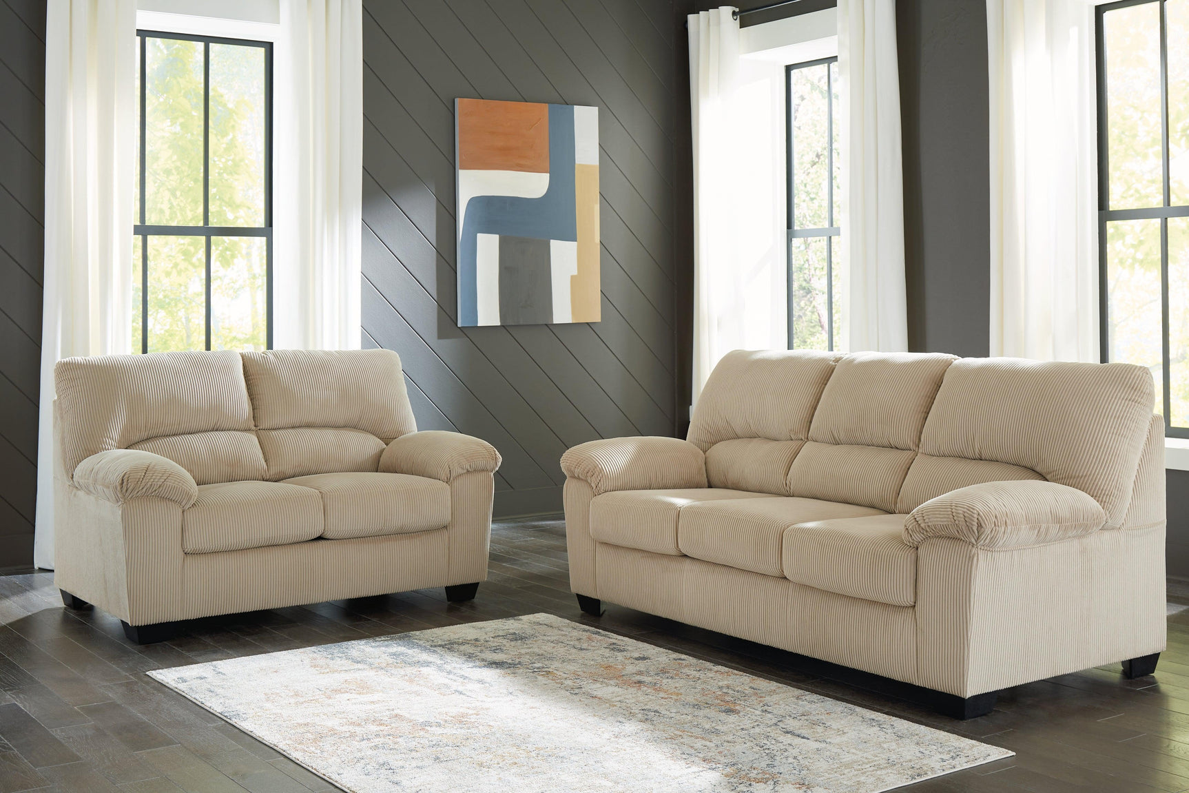 SimpleJoy Sand Sofa and Loveseat