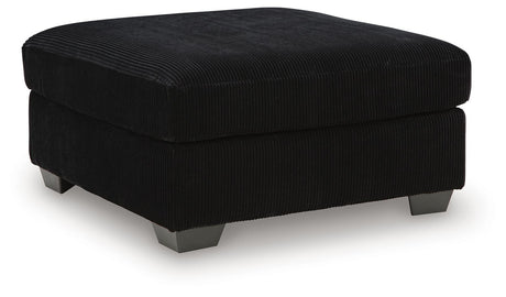 SimpleJoy Onyx Chenille,Velvet Oversized Accent Ottoman angled view