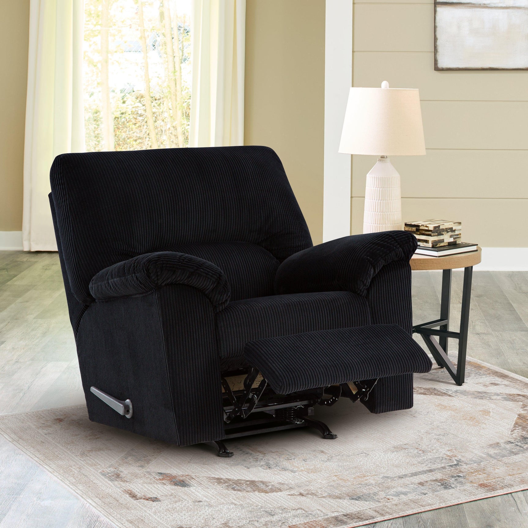 SimpleJoy Onyx Chenille,Velvet Recliner