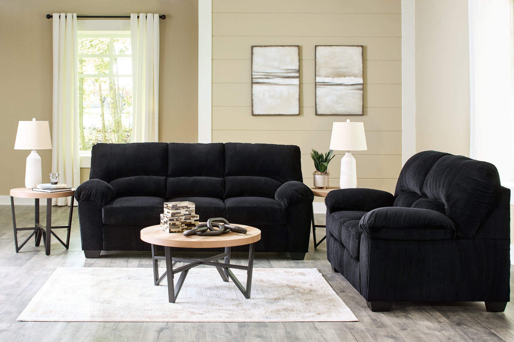 SimpleJoy Onyx Sofa and Loveseat