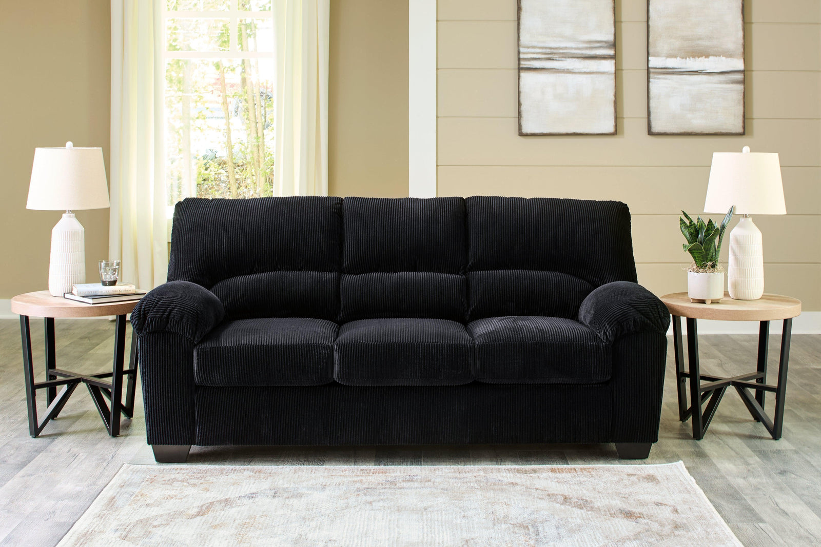 SimpleJoy Onyx Chenille,Velvet Sofa