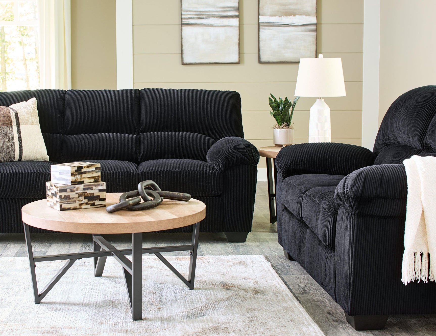 SimpleJoy Onyx Sofa and Loveseat
