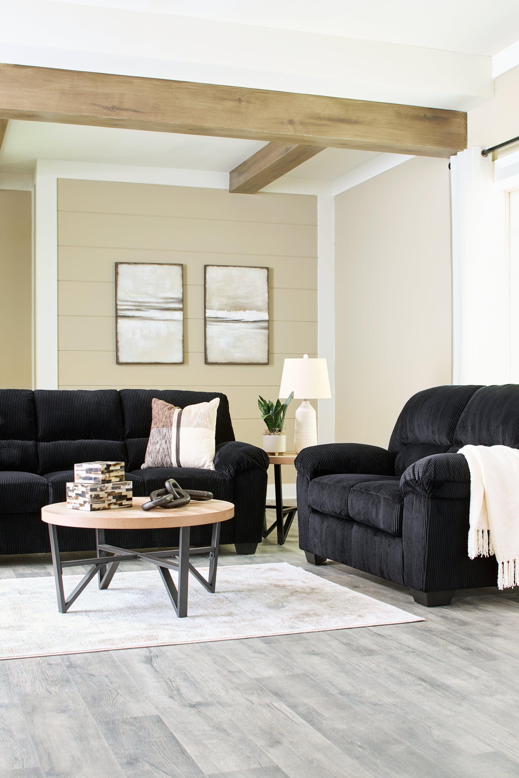 SimpleJoy Onyx Sofa and Loveseat