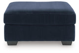 SimpleJoy Navy Chenille,Velvet Oversized Accent Ottoman view 3