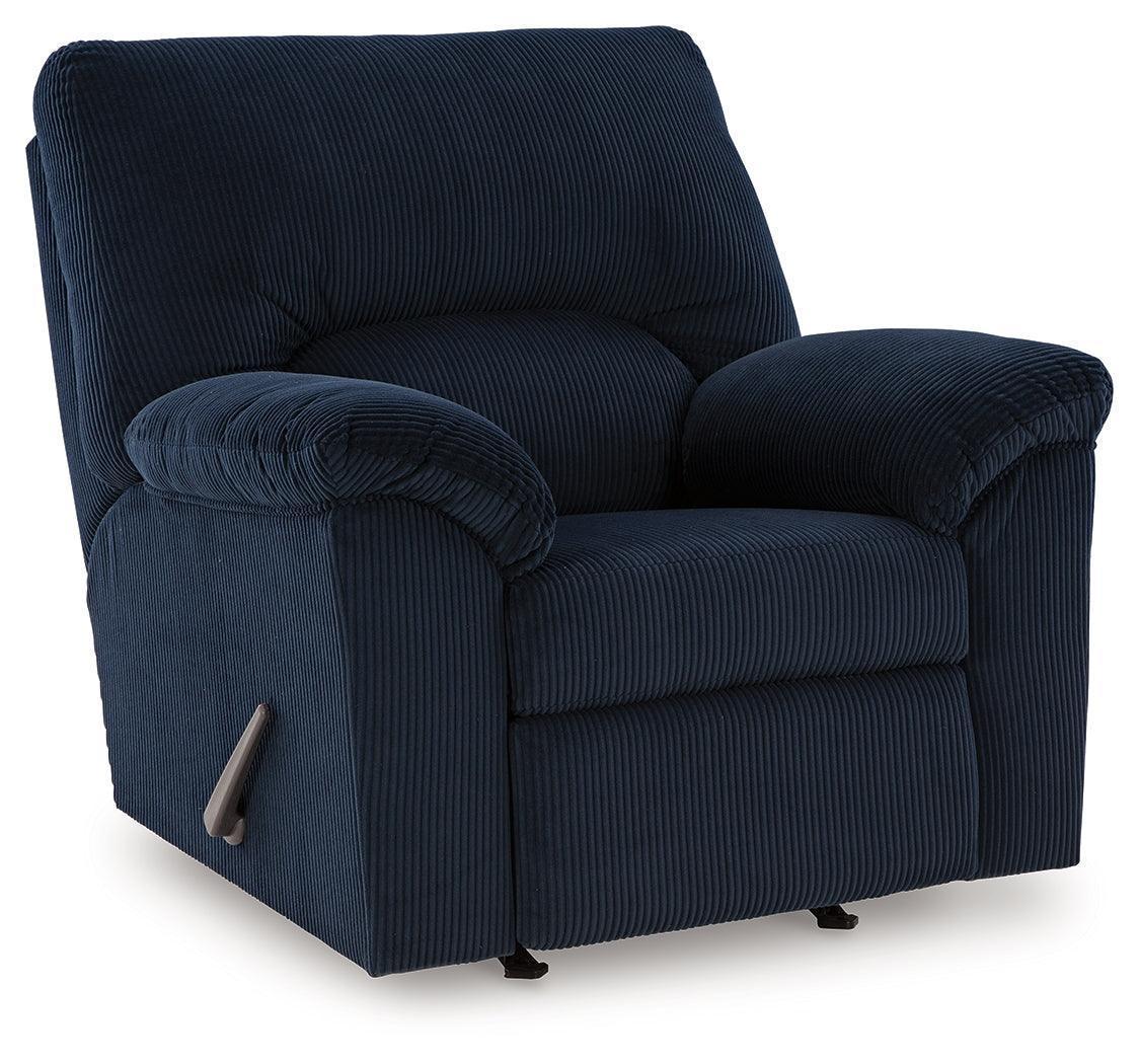SimpleJoy Navy Chenille,Velvet Recliner