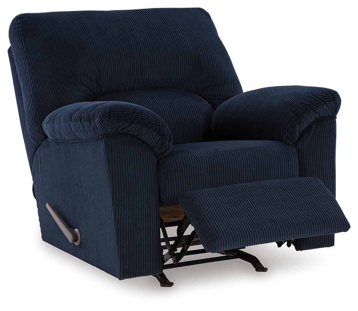SimpleJoy Navy Chenille,Velvet Recliner