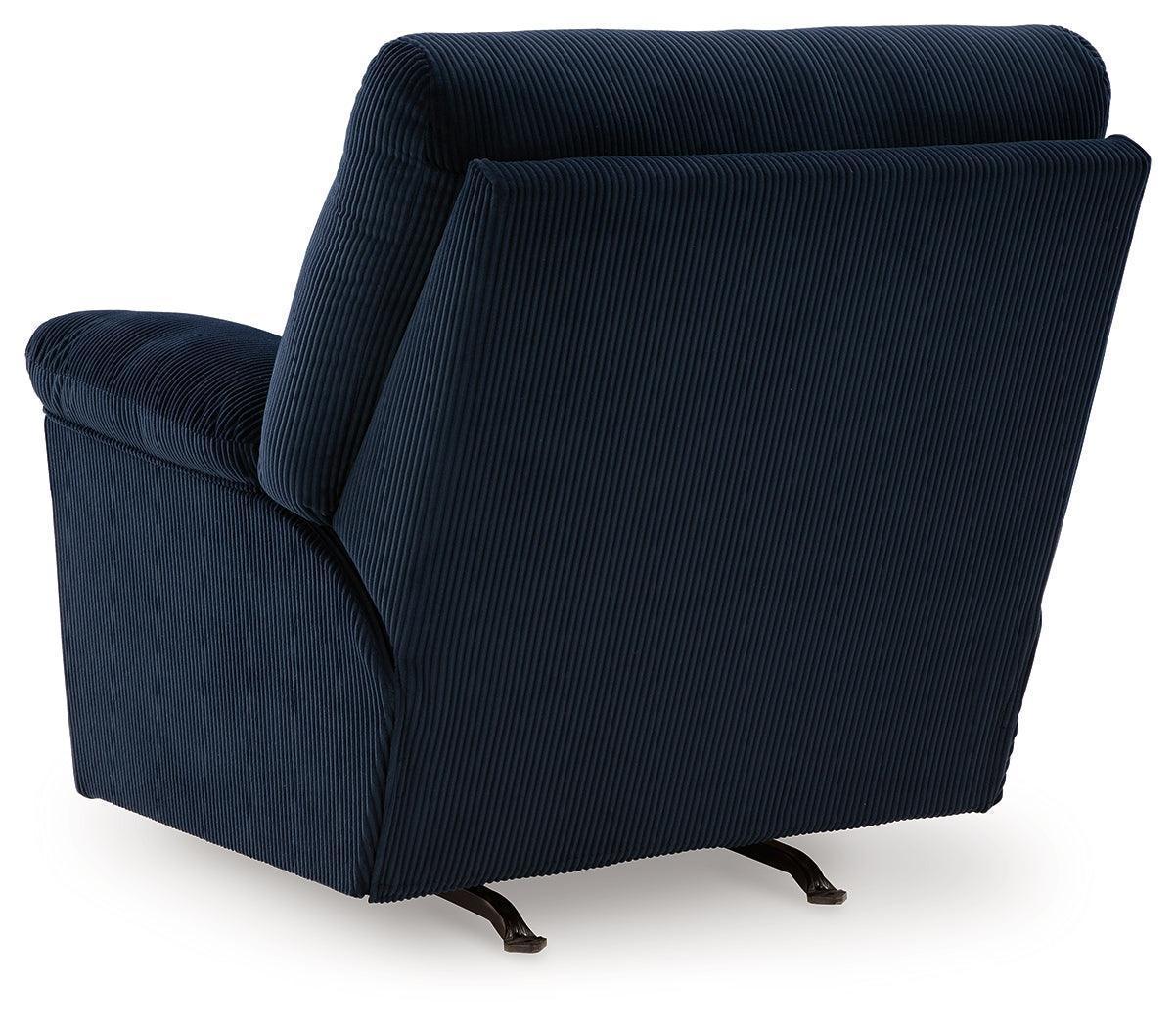 SimpleJoy Navy Chenille,Velvet Recliner