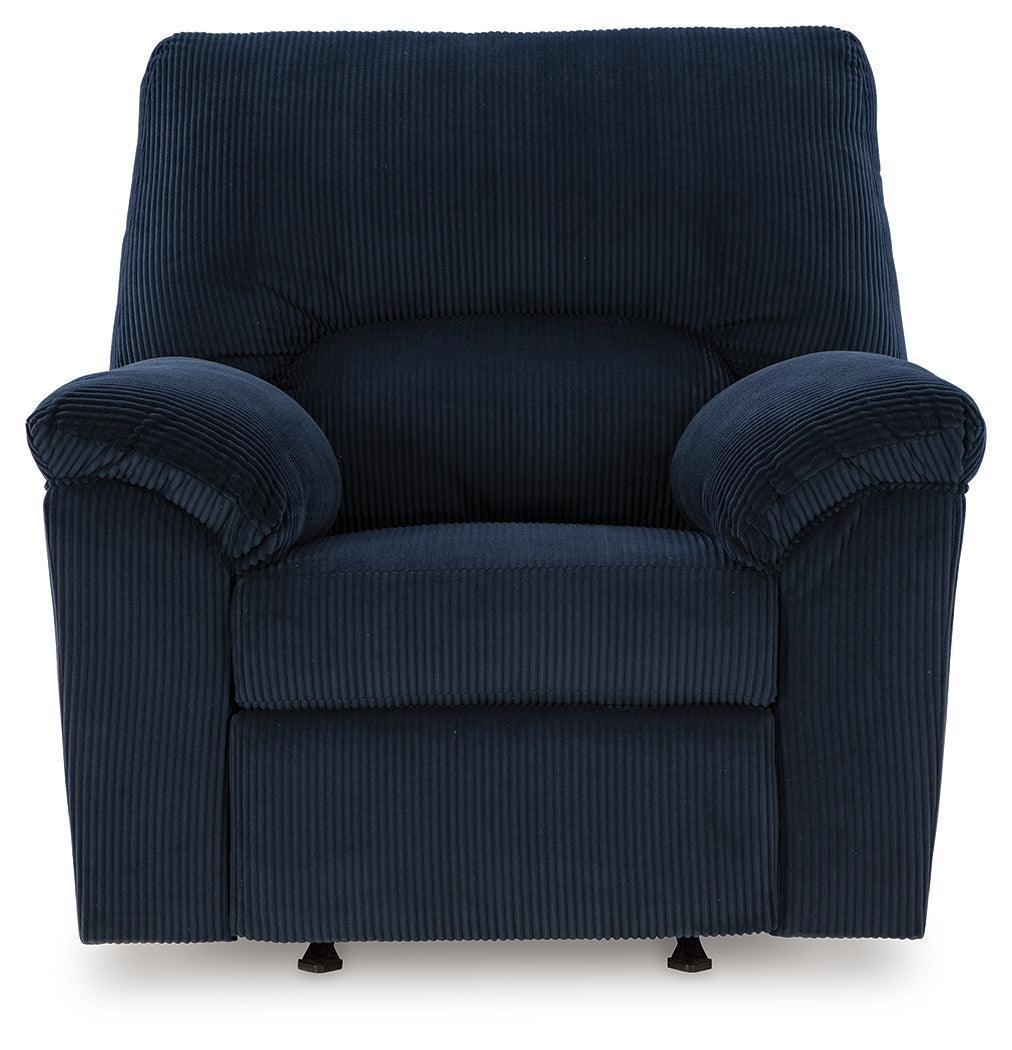 SimpleJoy Navy Chenille,Velvet Recliner