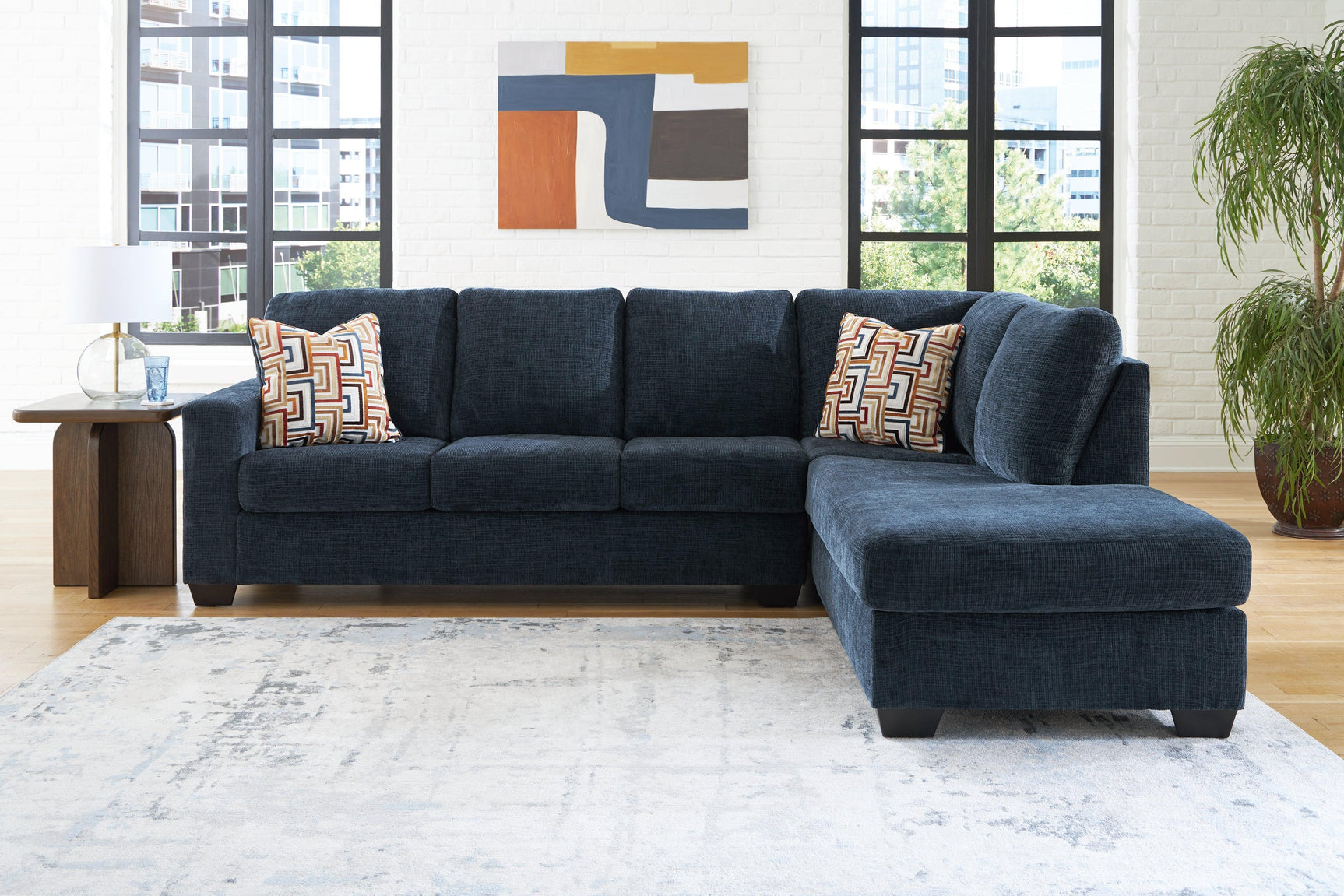 Aviemore Ink Chenille 2-Piece Sectional with Chaise