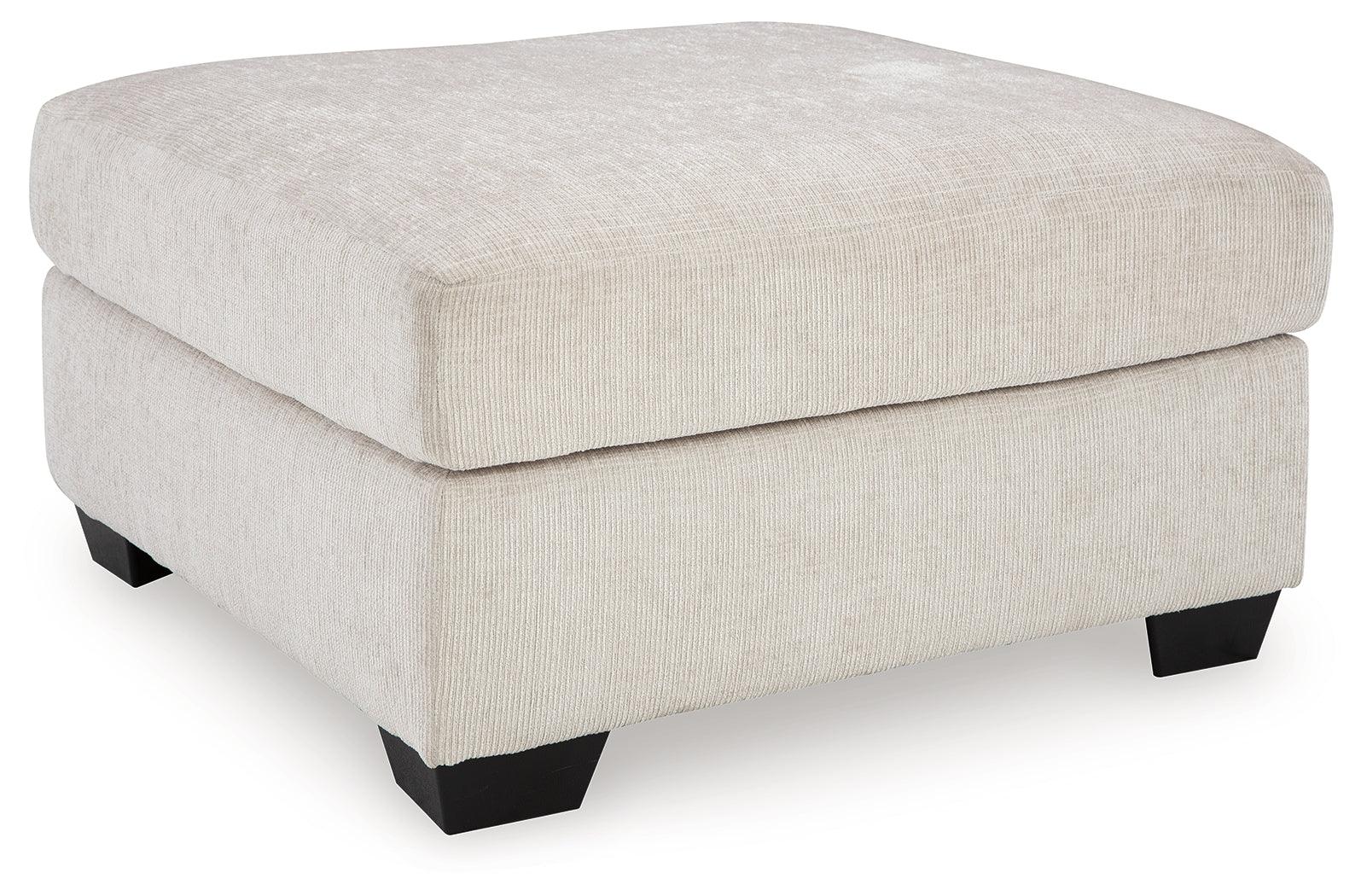 Aviemore Stone Chenille Oversized Accent Ottoman