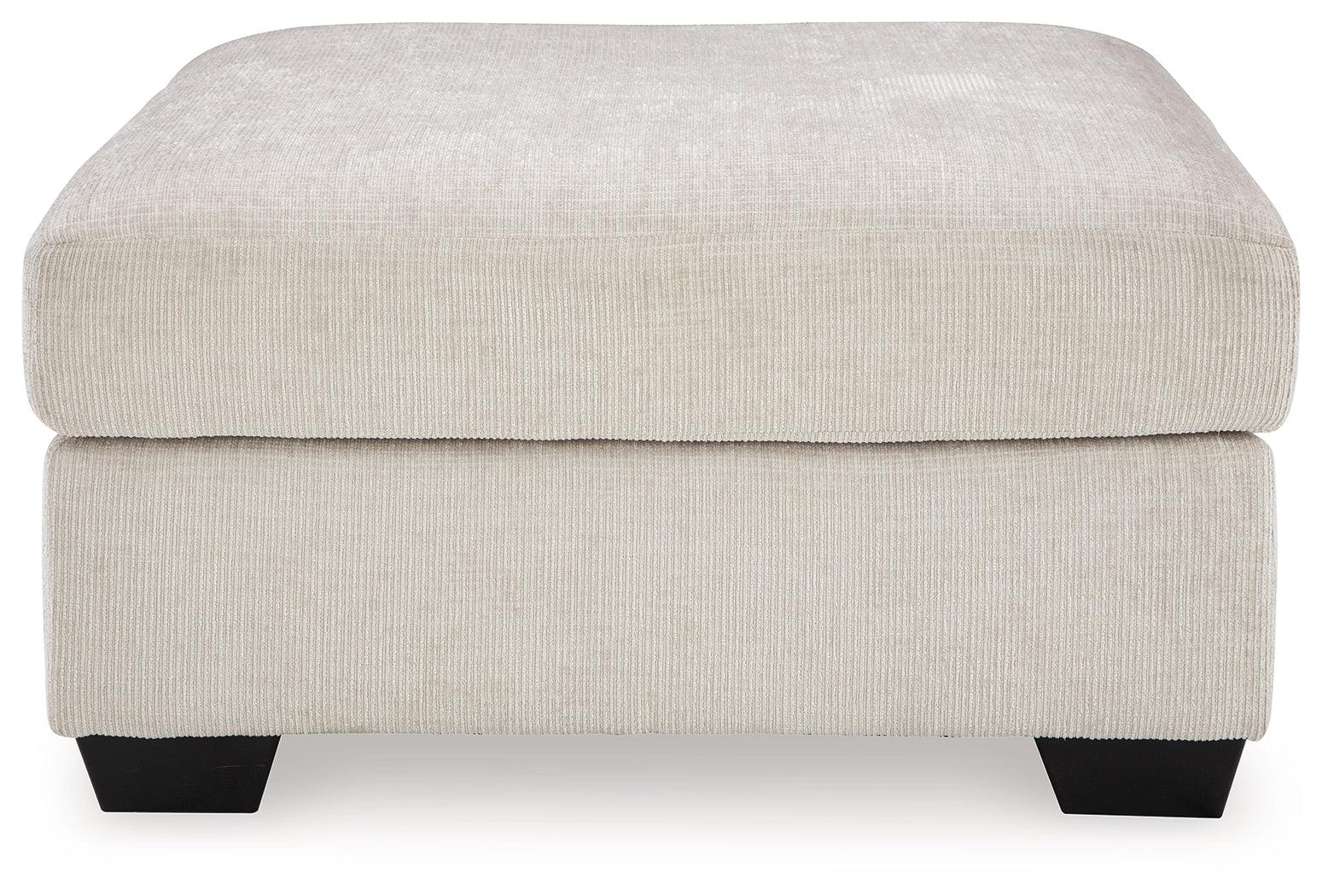Aviemore Stone Chenille Oversized Accent Ottoman