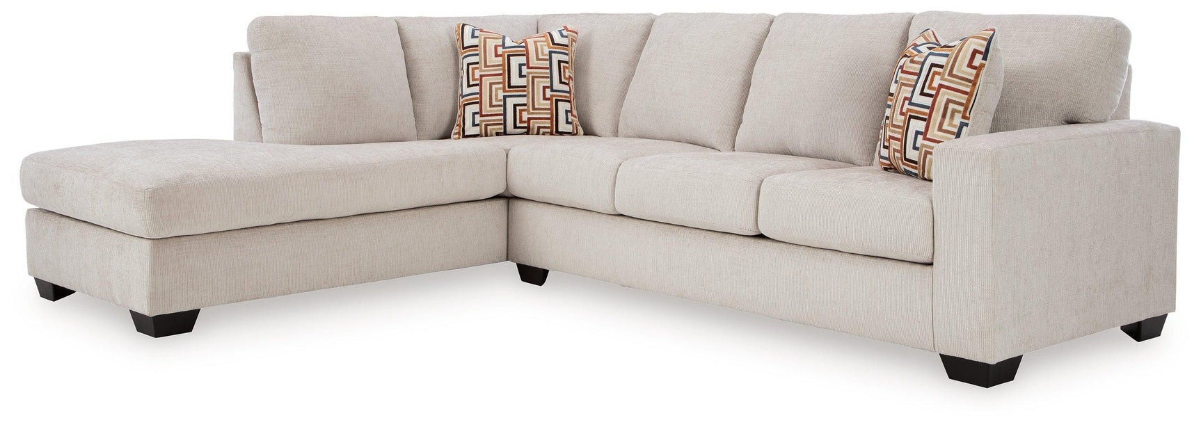 Aviemore Stone Chenille 2-Piece Sectional with Chaise