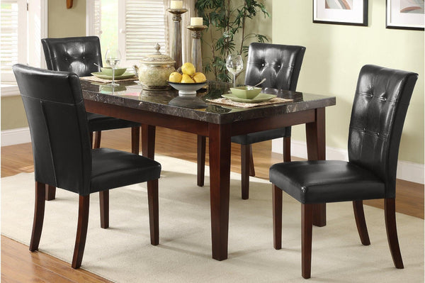 Decatur Black Cherry Marble Top Dining Room Set