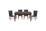 Decatur Black Cherry Marble Top Dining Room Set