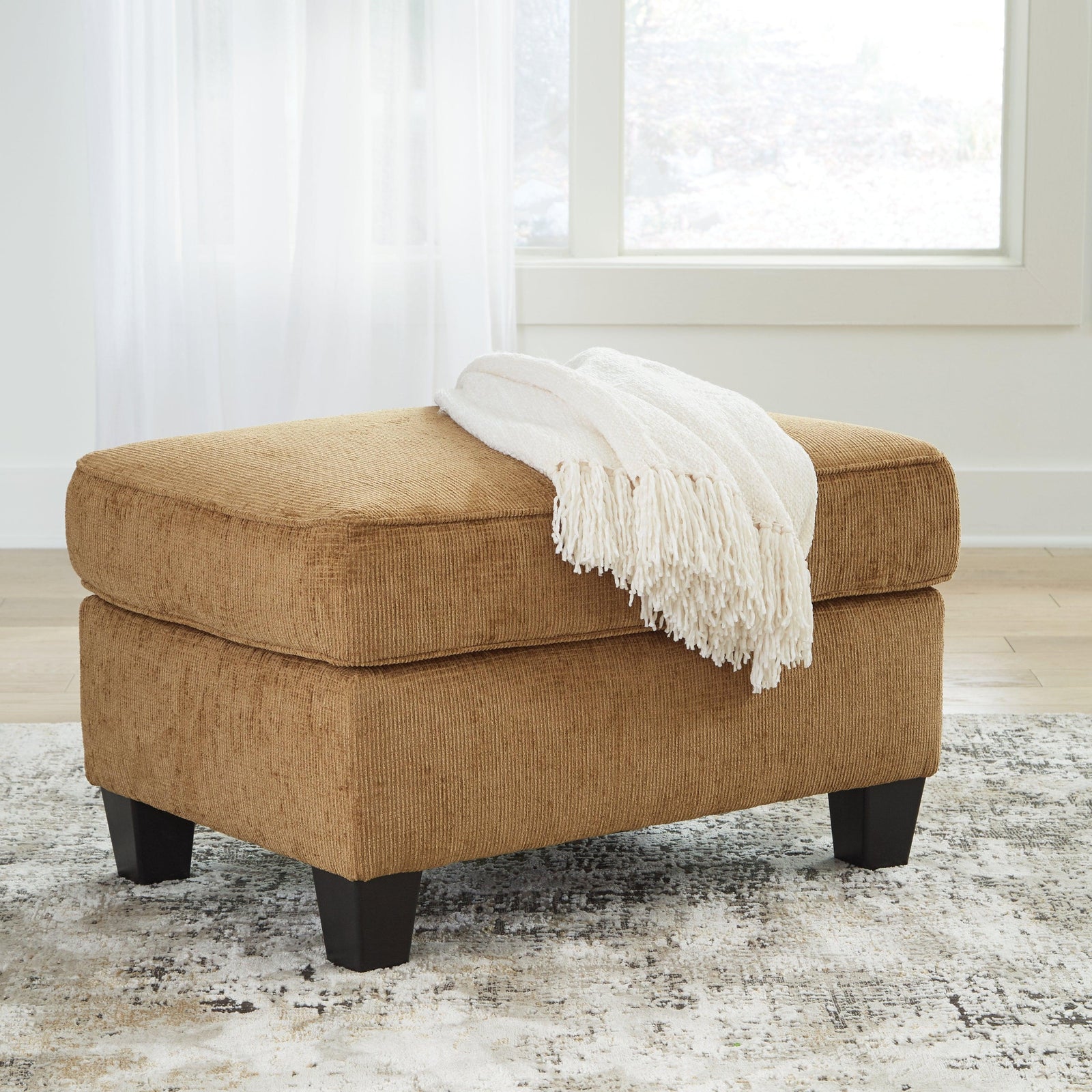 Erinslane Honey Chenille Ottoman
