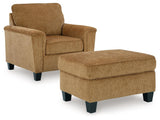 Erinslane Honey Chair and Ottoman