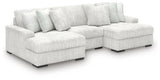 Stupendous Alloy Velvet 3-Piece Sectional with Double Chaise
