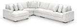 Stupendous Alloy Velvet 5-Piece Sectional with Chaise