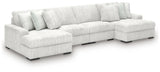 Stupendous Alloy Velvet 4-Piece Sectional with Double Chaise