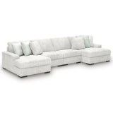 Stupendous Alloy Velvet 4-Piece Sectional with Double Chaise
