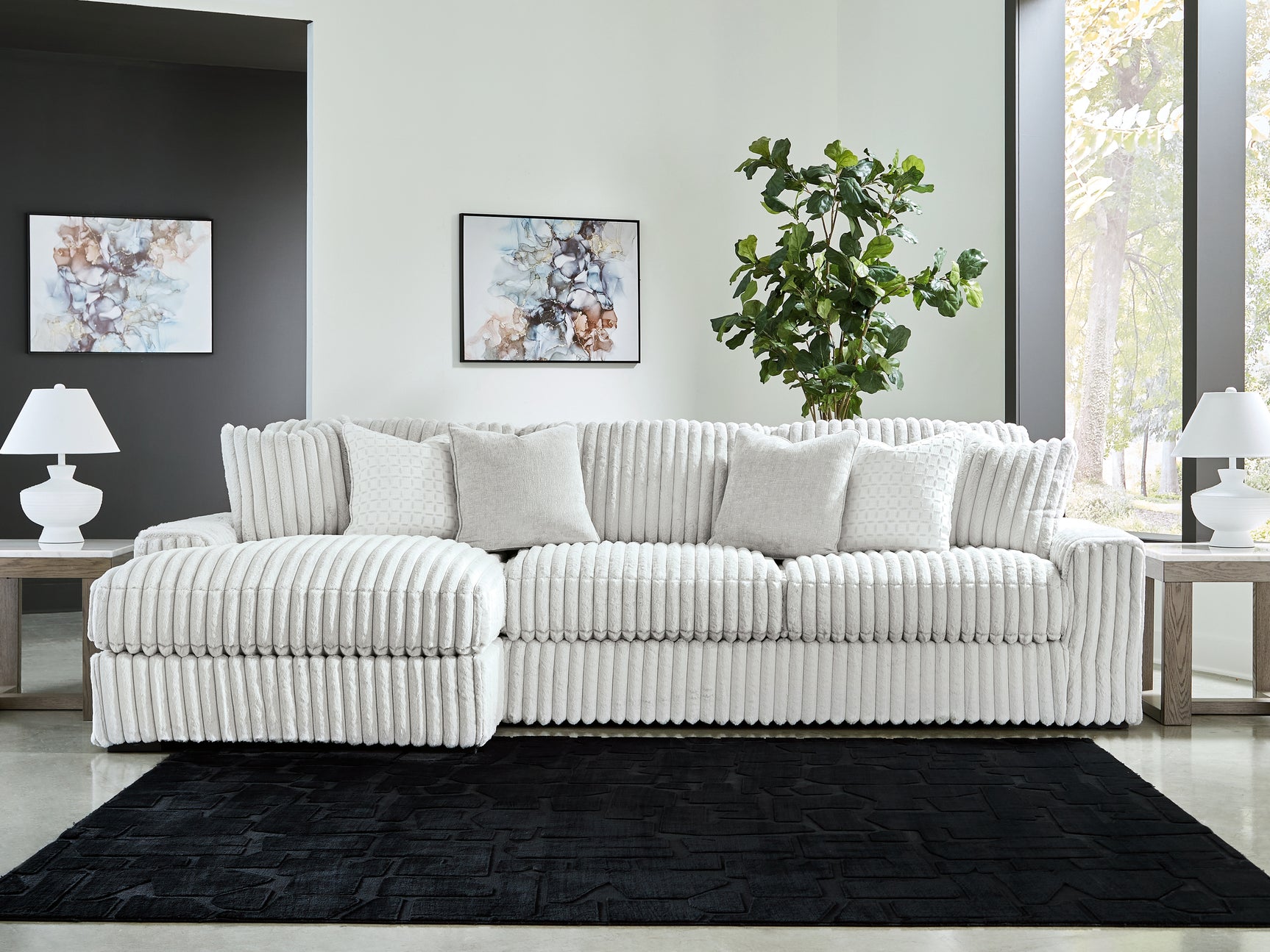 Stupendous Alloy Velvet 2-Piece Sectional with Chaise