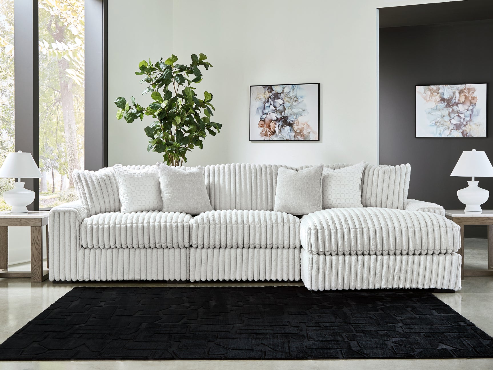 Stupendous Alloy 3-Piece Sectional with Chaise