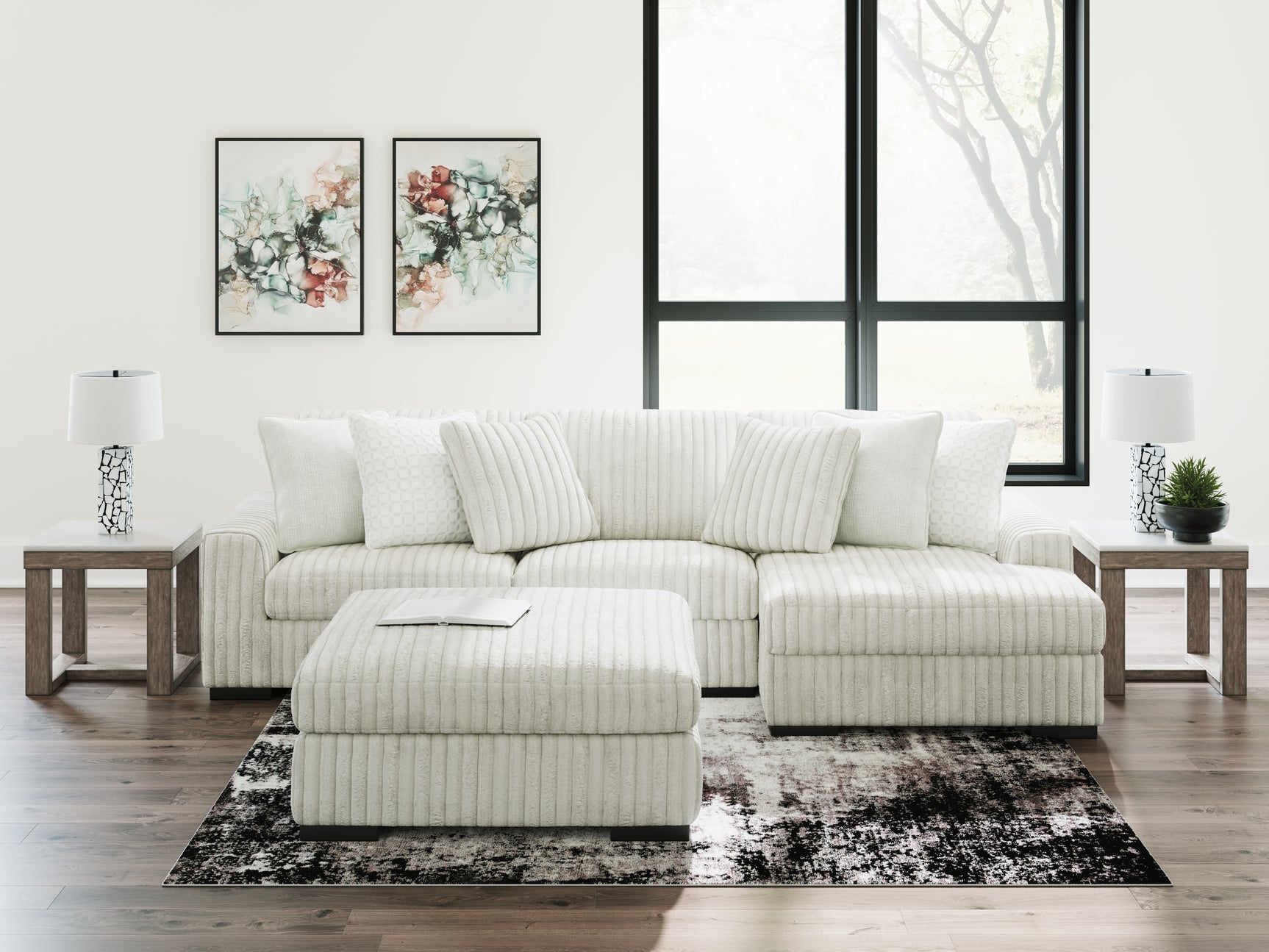 Stupendous Alloy Velvet 2-Piece Sectional with Chaise