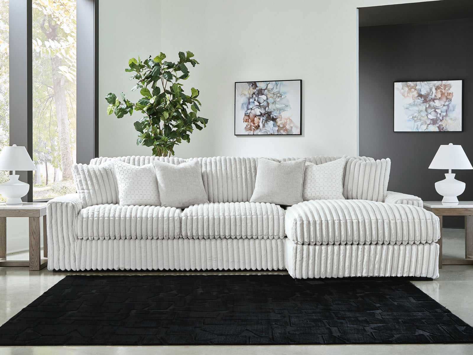 Stupendous Alloy Velvet 2-Piece Sectional with Chaise