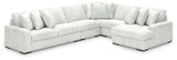 Stupendous Alloy Velvet 5-Piece Sectional with Chaise