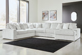 Stupendous Alloy Velvet 5-Piece Sectional with Chaise