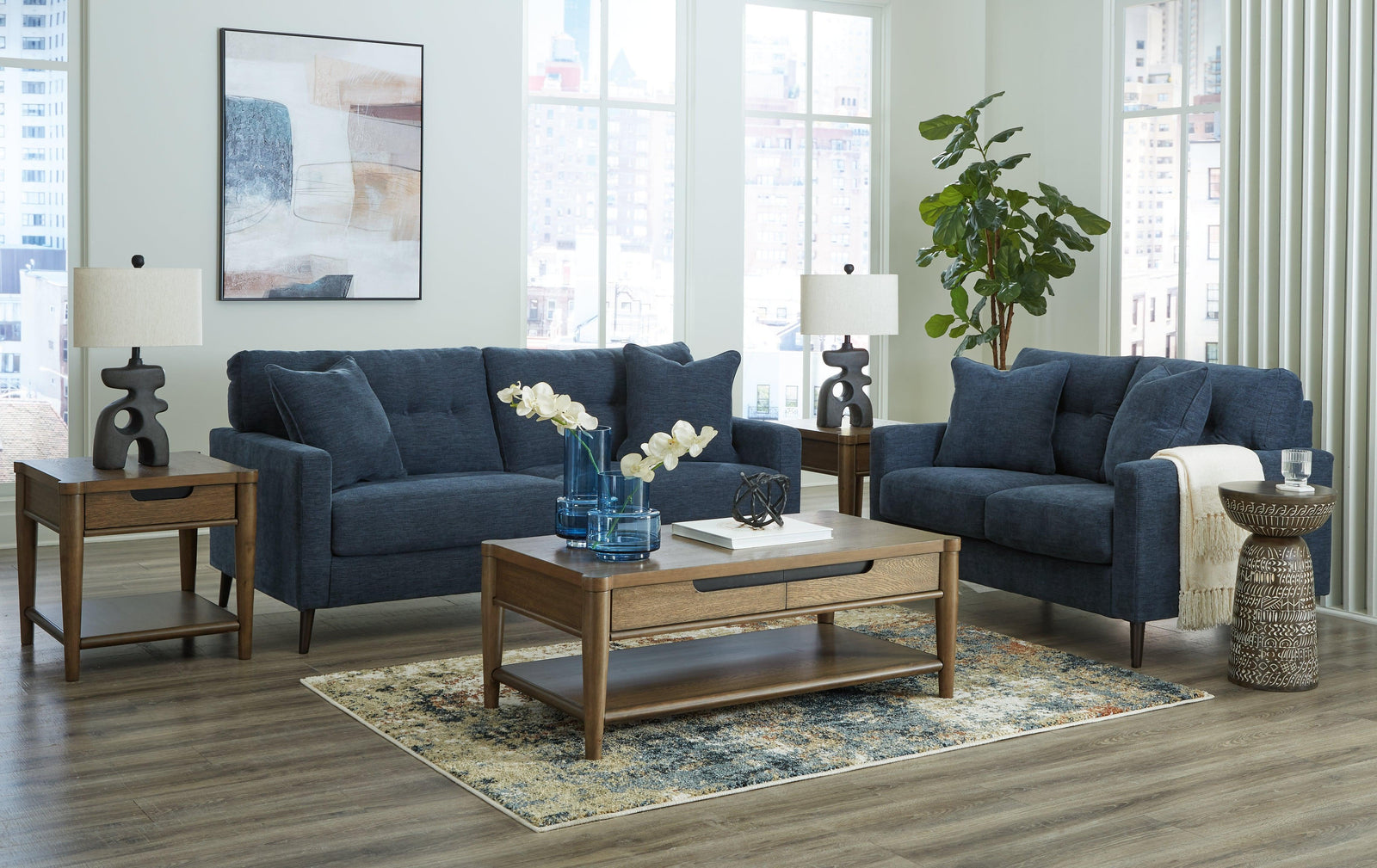 Roanhowe Brown Coffee Table With 1 End
