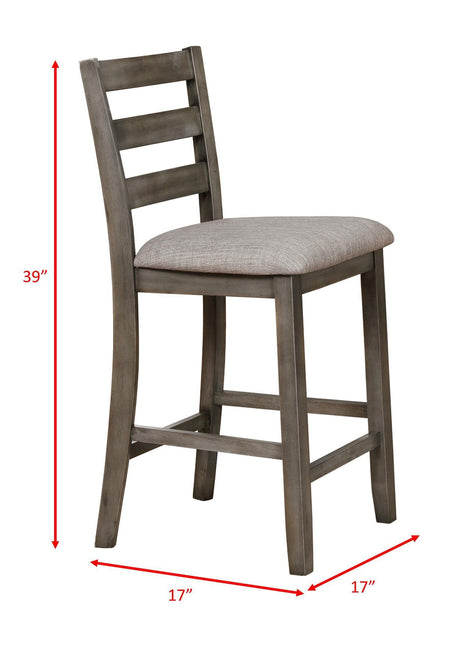Tahoe Gray Modern Wood Square 5-Piece Counter Height Dining Room Set - Ella Furniture