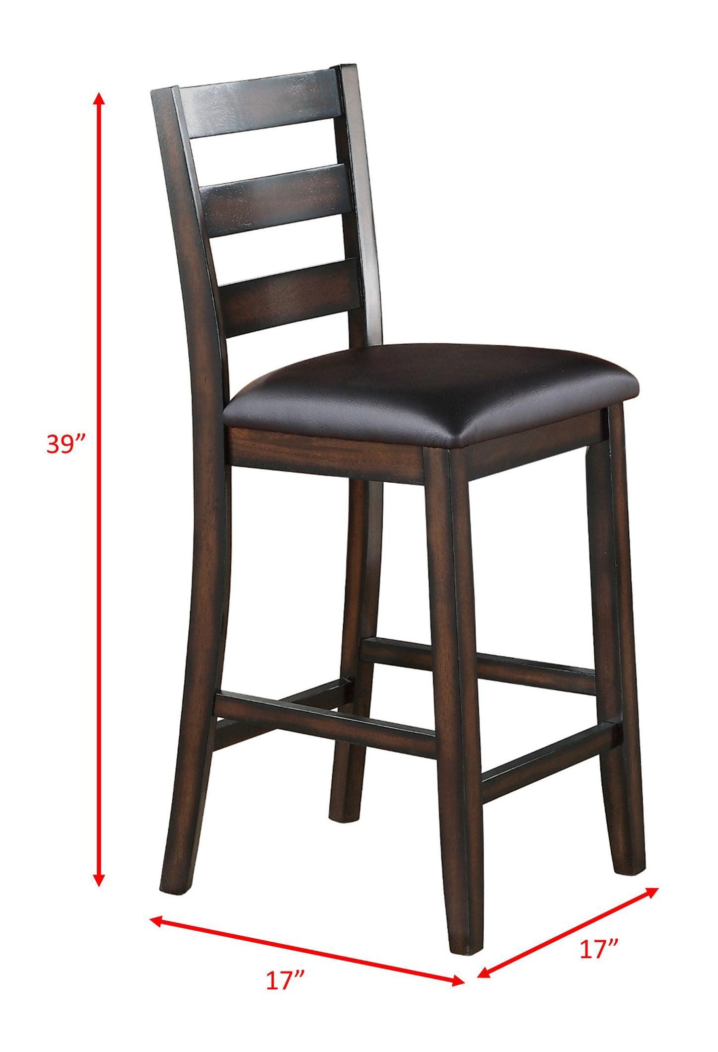 Tahoe Brown Classic And Modern Wood Square 5-Piece Counter Height Dining Room Set - Ella Furniture