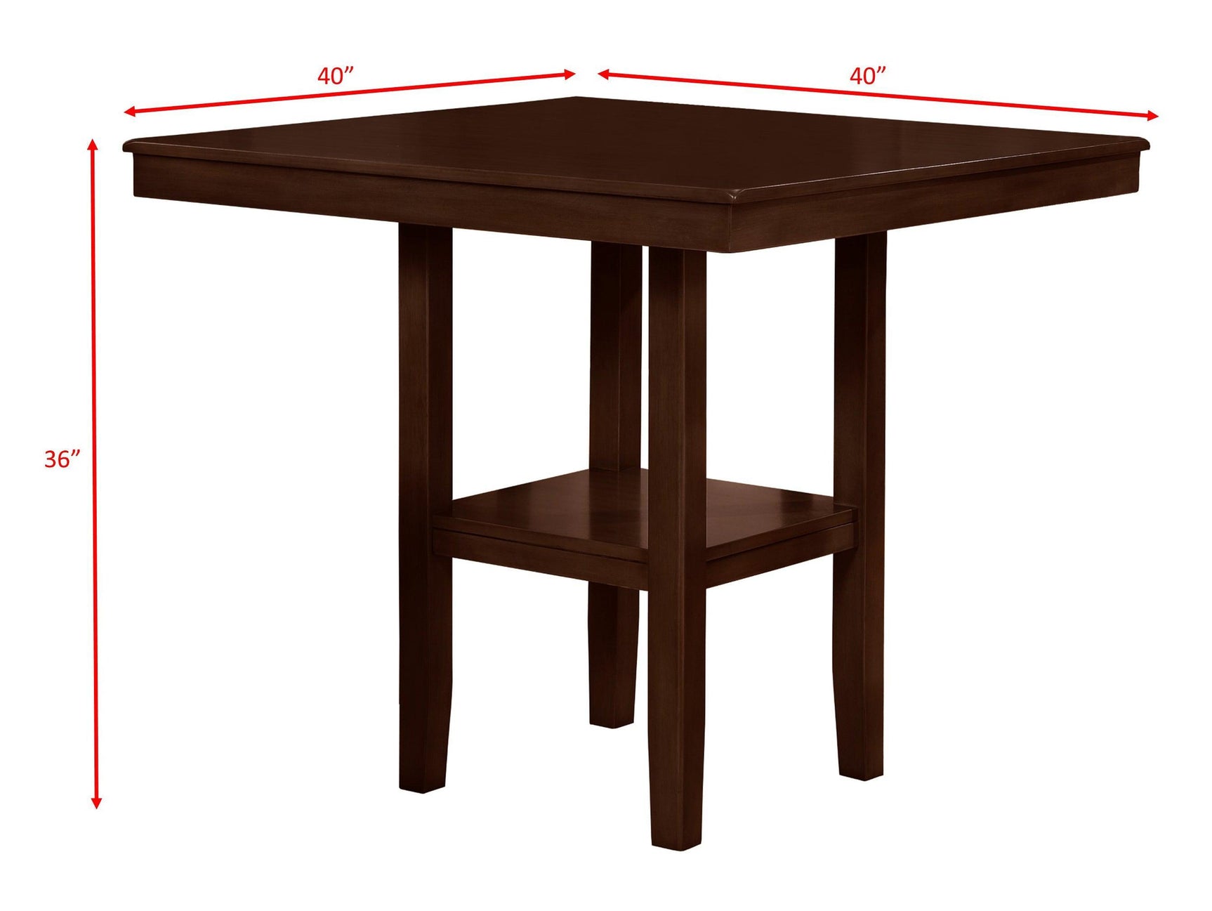 Tahoe Brown Classic And Modern Wood Square 5-Piece Counter Height Dining Room Set - Ella Furniture