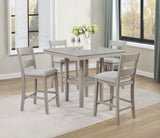 Lester 5-Piece Greige Counter Height Set from Ella Furniture