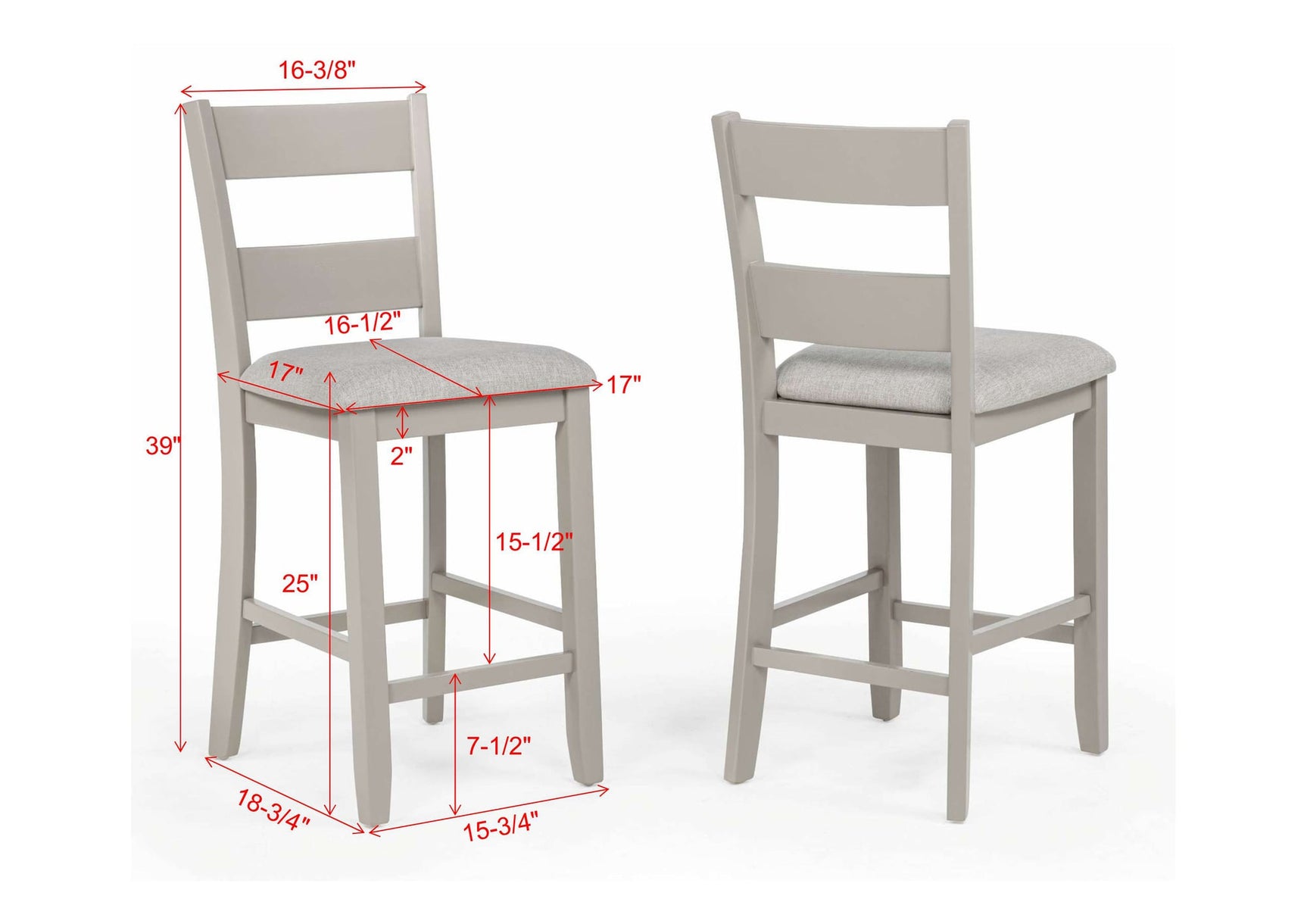 Lester 5-Piece Greige Counter Height Set view 7
